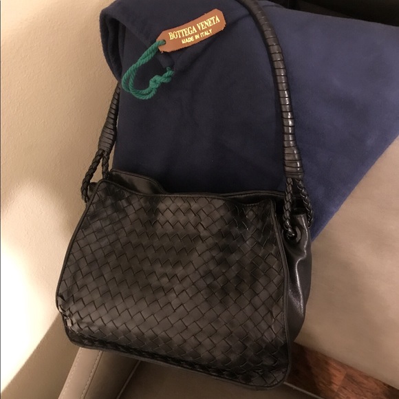 Bottega Veneta Bags Auth Vintage Bottega Veneta Black Leather Purse Poshmark